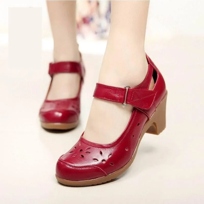 Women's Casual Shoes Leather Pumps Round Toe Shallow Mouth COS0202