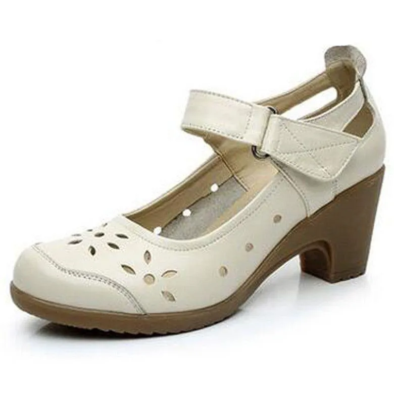 Women's Casual Shoes Leather Pumps Round Toe Shallow Mouth COS0202