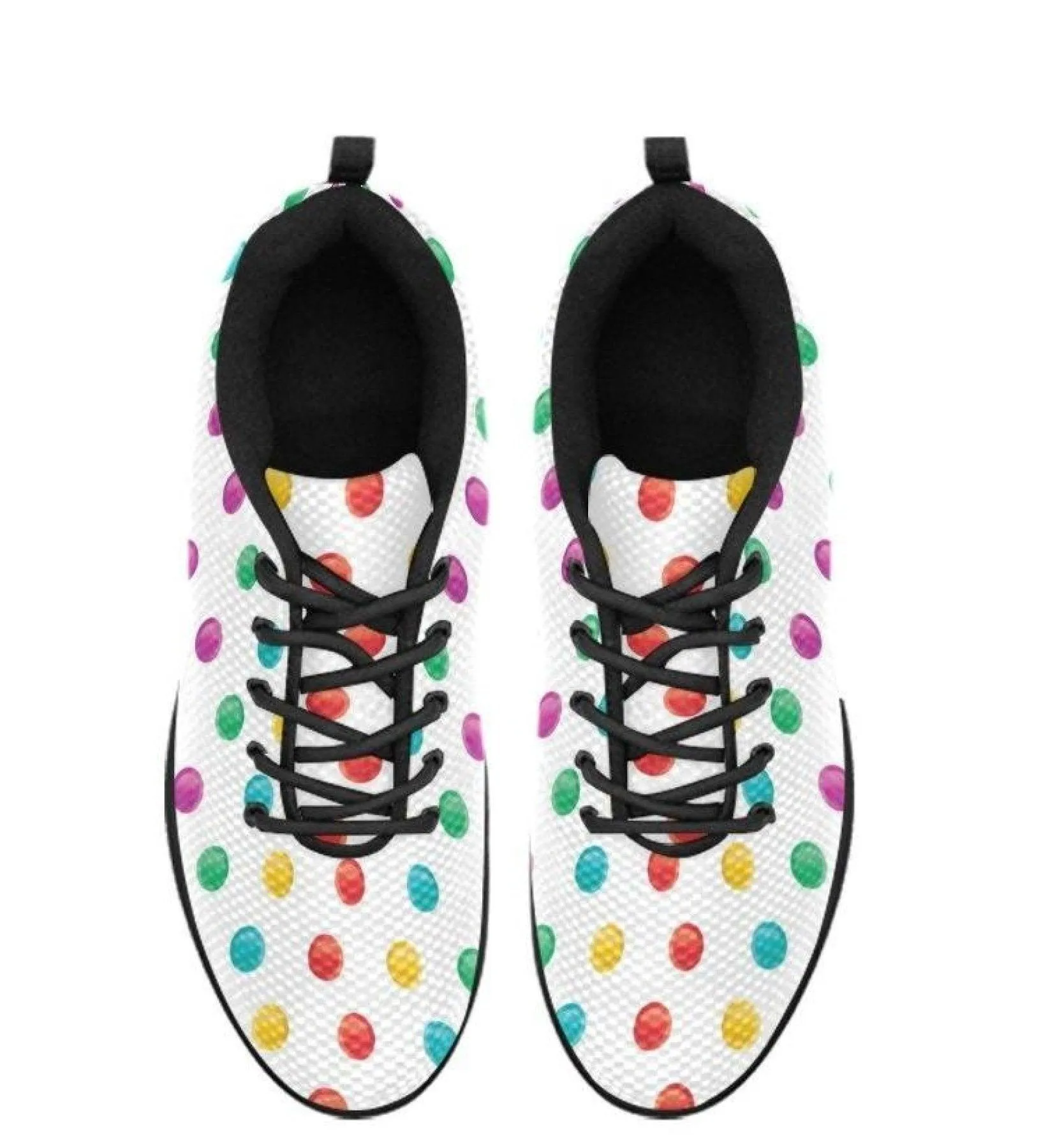 Womens Sneakers Multicolor Polka Dot Print Running Shoes
