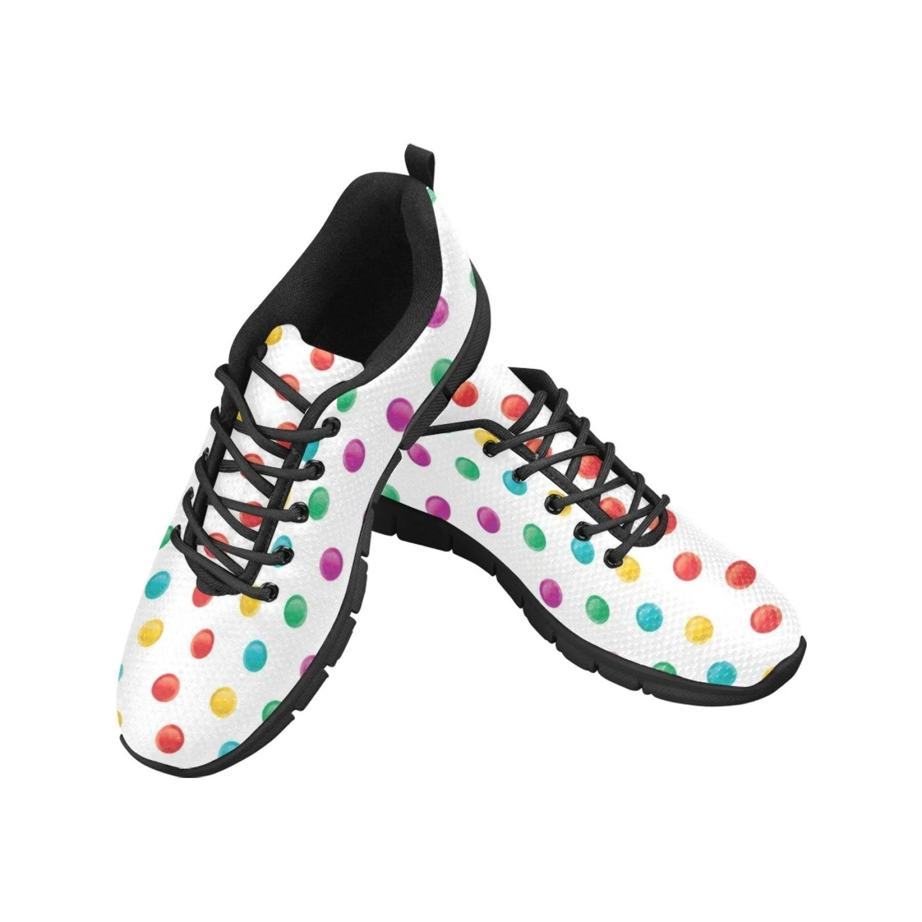 Womens Sneakers Multicolor Polka Dot Print Running Shoes