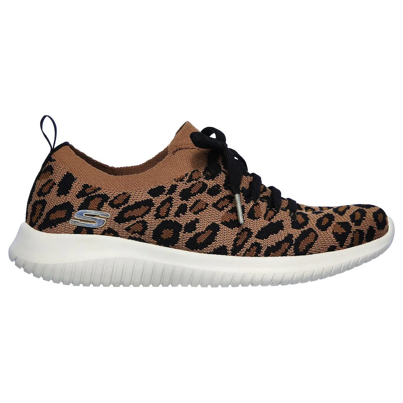 Womens Wide Fit Skechers Safari Tour Leopard Memory Foam Shoes