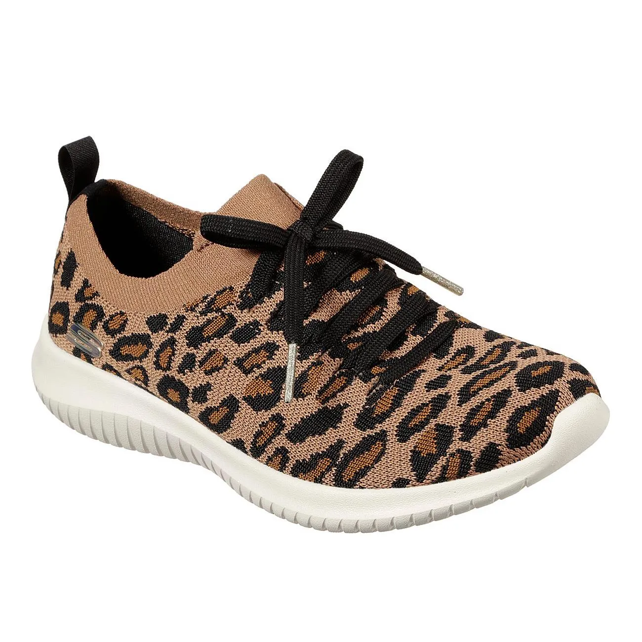 Womens Wide Fit Skechers Safari Tour Leopard Memory Foam Shoes