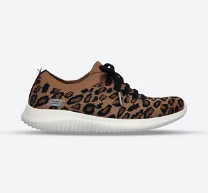 Womens Wide Fit Skechers Safari Tour Leopard Memory Foam Shoes